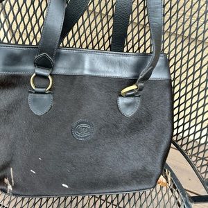 Black cowhide leather purse